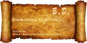 Benkovsky Diána névjegykártya
